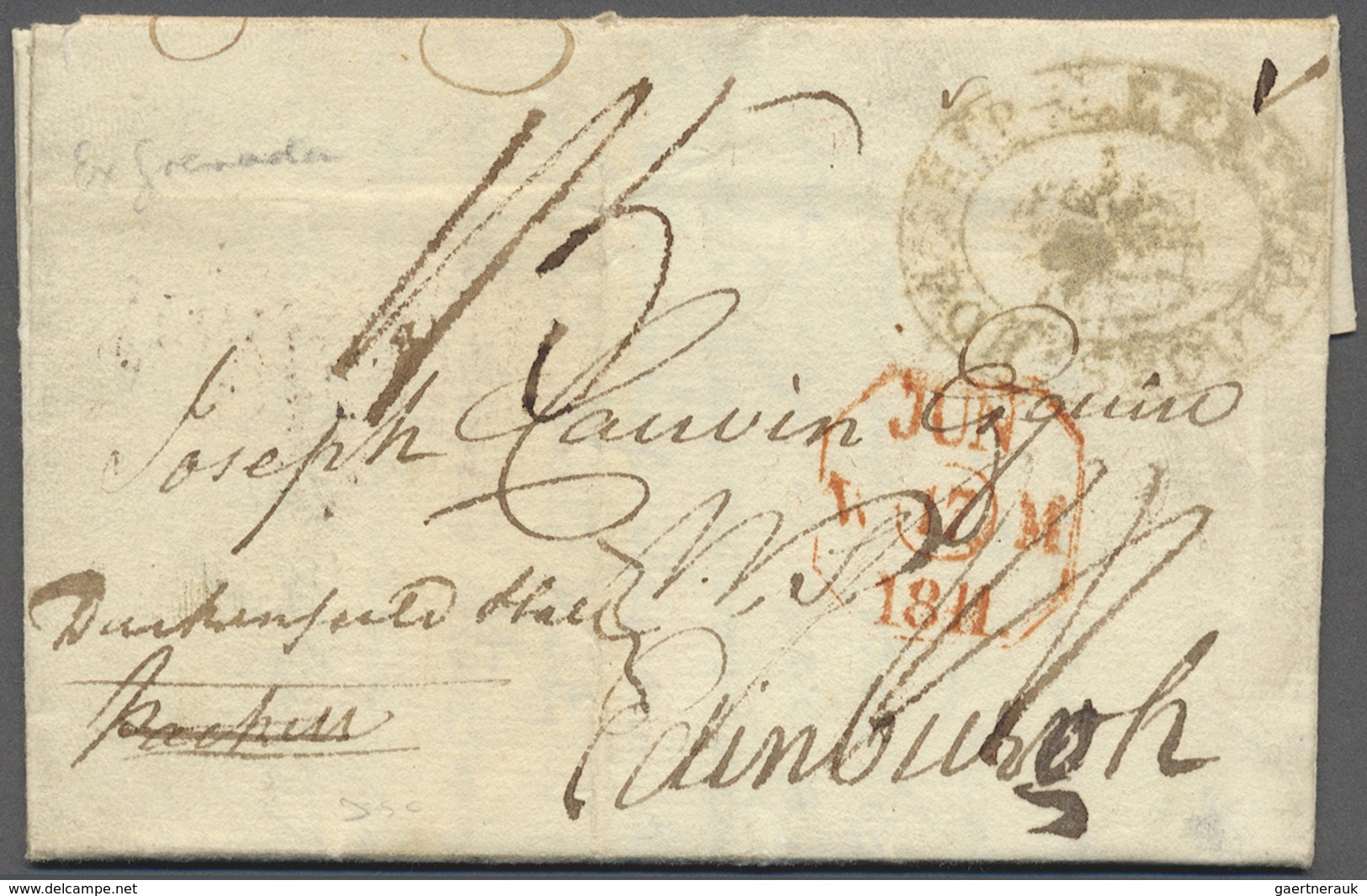 Br Grenada: 1811. Stampless Envelope Addressed To Edinburgh Written From Grenada Dated '20th April 1811 - Grenade (...-1974)