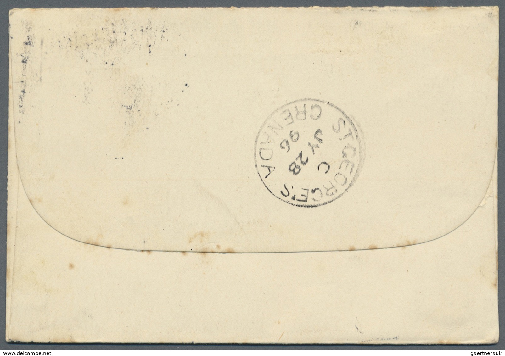 Br Grenada: 1896. Envelope Addressed To The West Indies Bearing Great Britain SG 172, 1d Lilac Tied By - Grenade (...-1974)