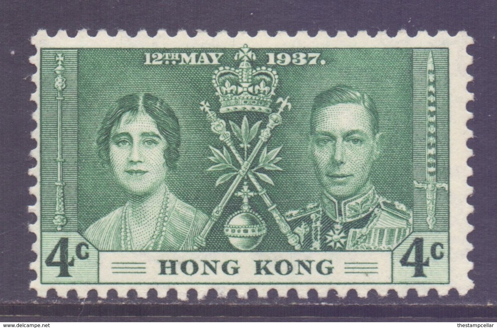 Hong Kong Scott 151 - SG137, 1937 Coronation 4c MH* - Neufs