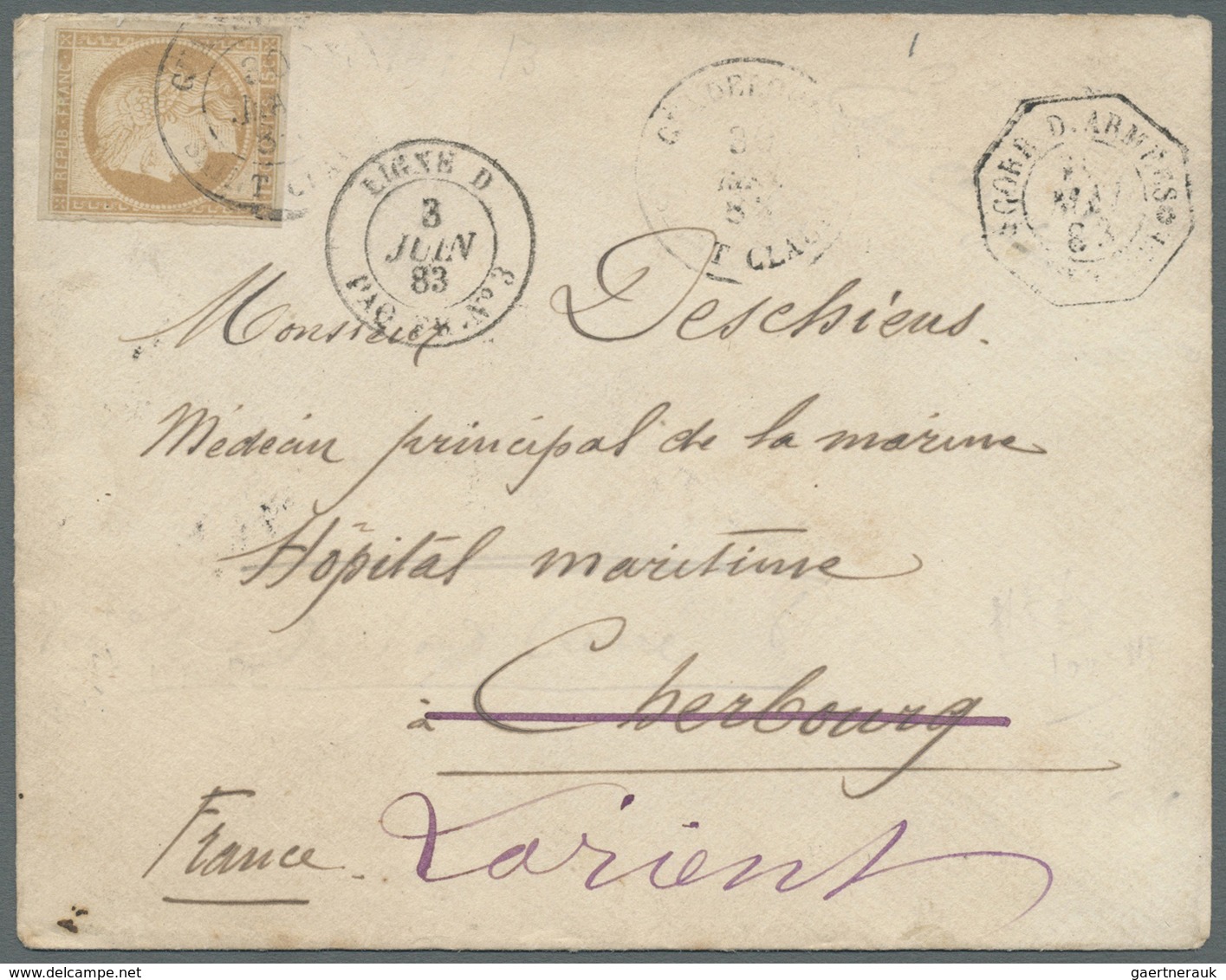 Br Guadeloupe: 1883. Military Mail Envelope Endorsed 'Correspondance Militaire' And Signed By The Comma - Brieven En Documenten