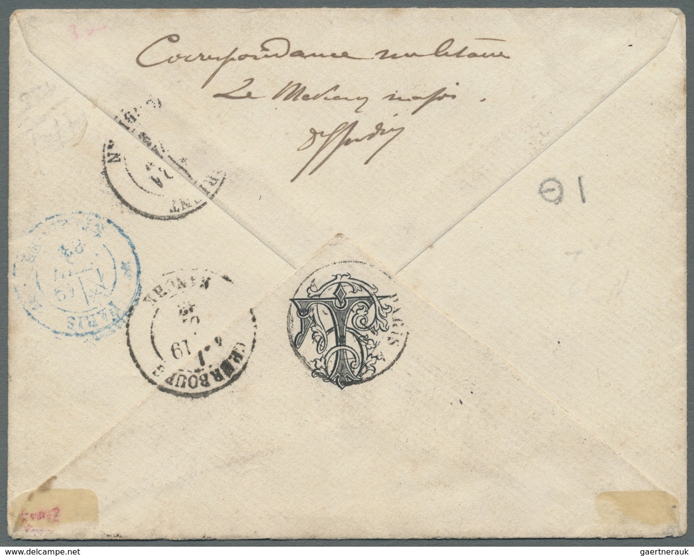 Br Guadeloupe: 1883. Military Mail Envelope Endorsed 'Correspondance Militaire' And Signed By The Comma - Lettres & Documents