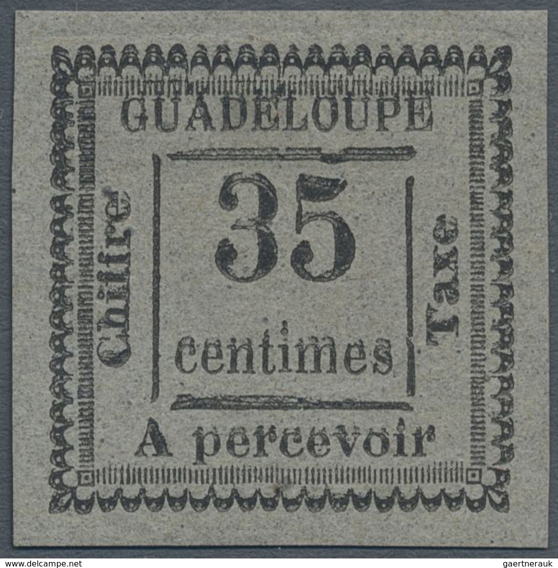 * Guadeloupe - Portomarken: 1884, 35 C. Value In Frame Black On Gray, Unused Hinged. (Yvert No 11) - Postage Due