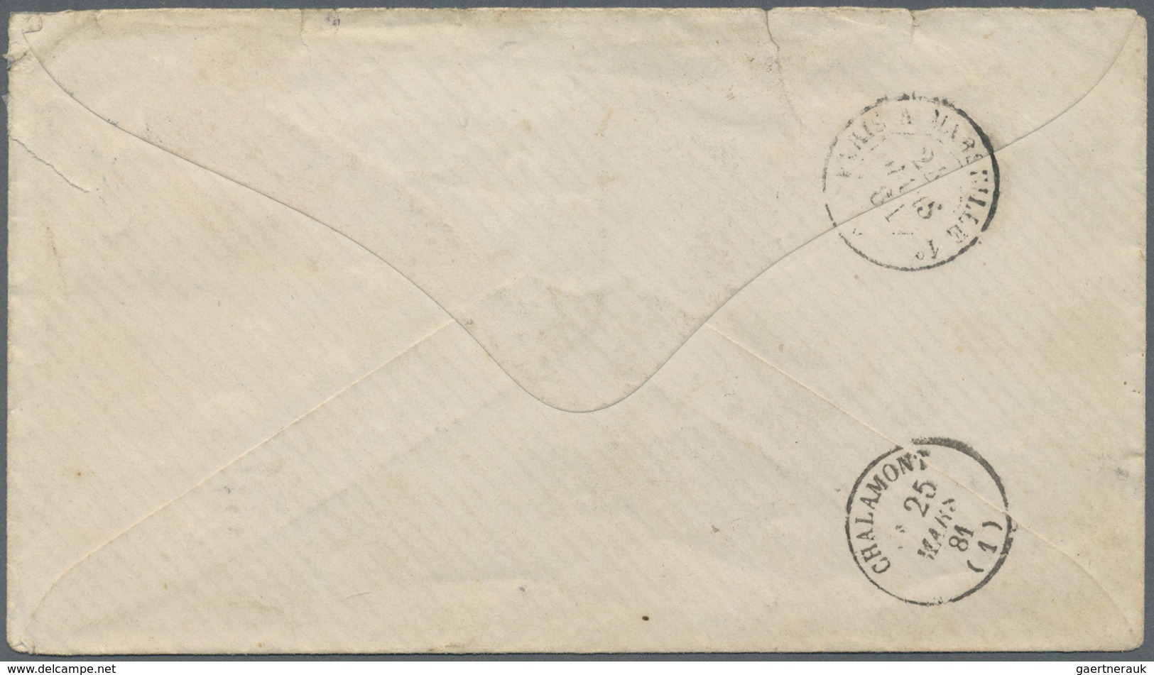 Br Guatemala: 1877. Envelope Addressed To France Bearing Yvert 13, 4r Violet Tied By Star Obliterator I - Guatemala