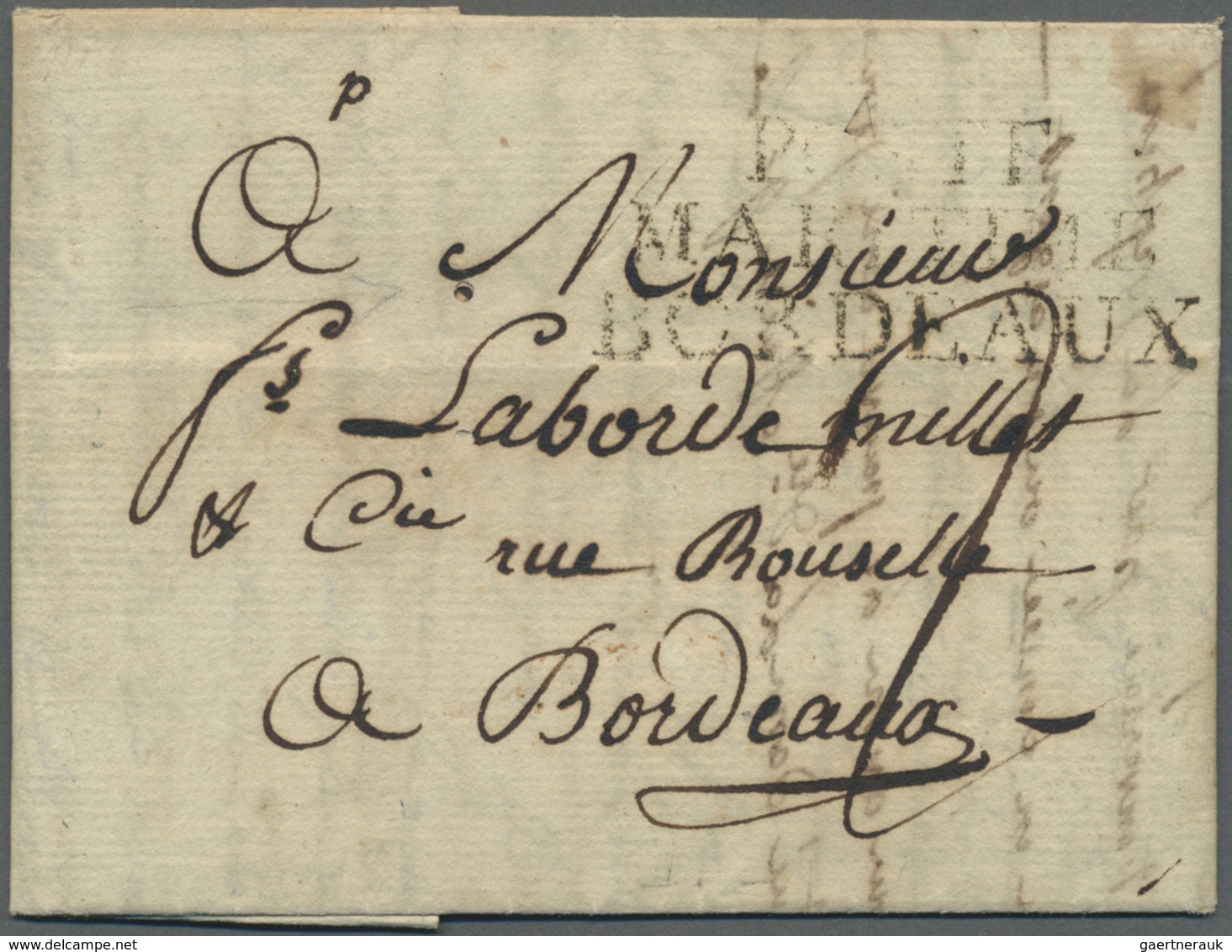 Br Haiti: 1803, Folded Letter From LE CAP Sent With French Seapost And "POSTE MARITIME BORDEAUX" To Bor - Haïti