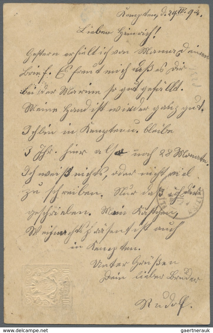 GA Haiti: 1894, Bavarian Stationery Card 10 Pf. Sent From "KEMPTEN 30 APR 1894" Via "LONDON MY 2 94" To - Haïti