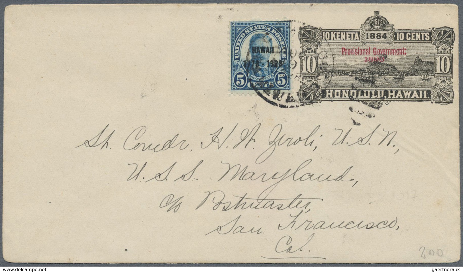 GA Hawaii - Ganzsachen: 1889/1928, Postal Stationery Postcard With Additional Franking From Waianae To - Hawaï