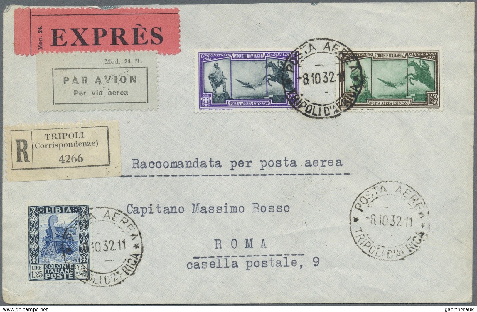 Br Italienische Kolonien - Gemeinschaftsausgaben: 1932, Airmail L 2,55 And L 4,50 And Additional Franki - Emissions Générales