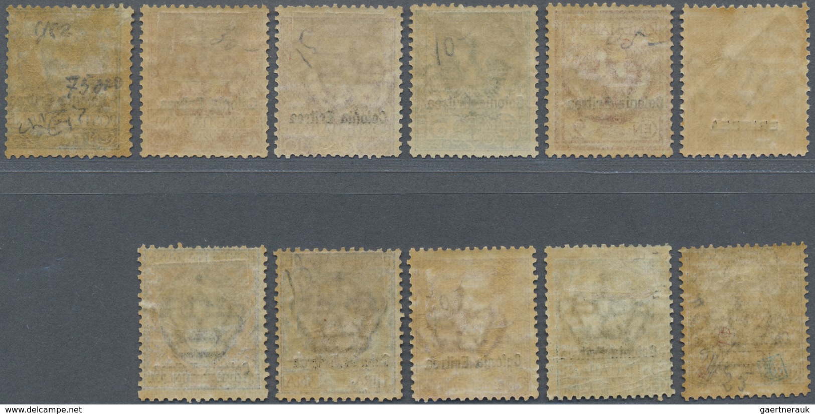 * Italienisch-Eritrea: 1893, Definitives 1c. To 5l., Complete Set Of Eleven Values, Mint O.g., Partly - Erythrée