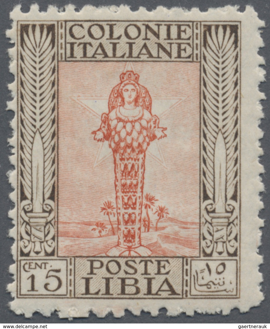 * Italienisch-Libyen: 1924/1940, 15 C. Braun/orange Ungebraucht Mit Falzrest In Der Type "C" Gez. 11 M - Libië