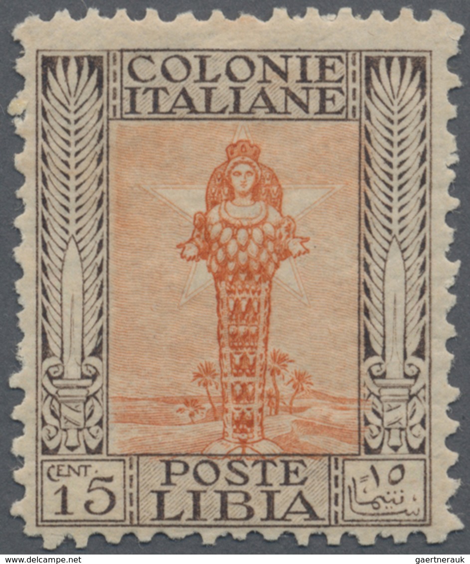 ** Italienisch-Libyen: 1924/1940, 15 C. Braun/orange Postfrisch In Der Type "C" Gez. 11 Mit üblicher Zä - Libië