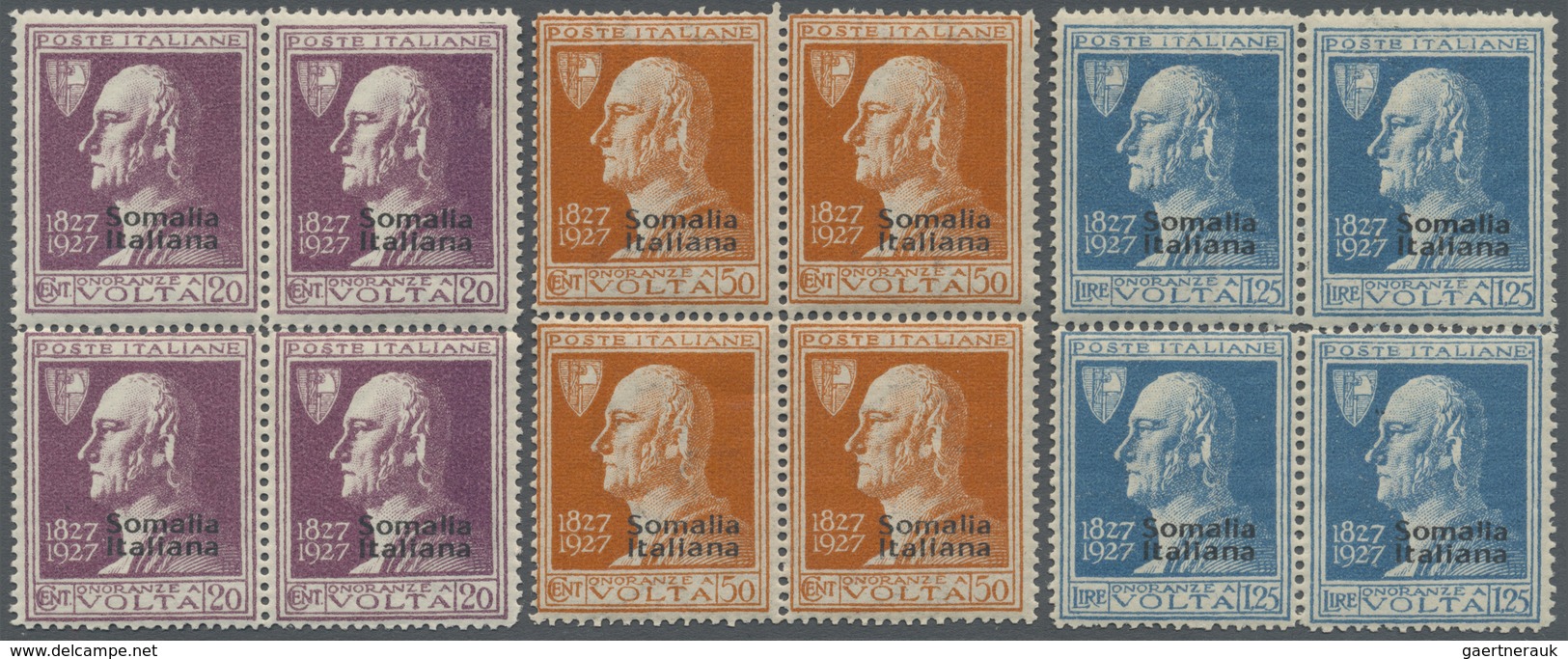 **/ Italienisch-Somaliland: 1927, Alessandro Volta, Complete Set As Blocks Of Four, Unmounted Mint. Sass - Somalië