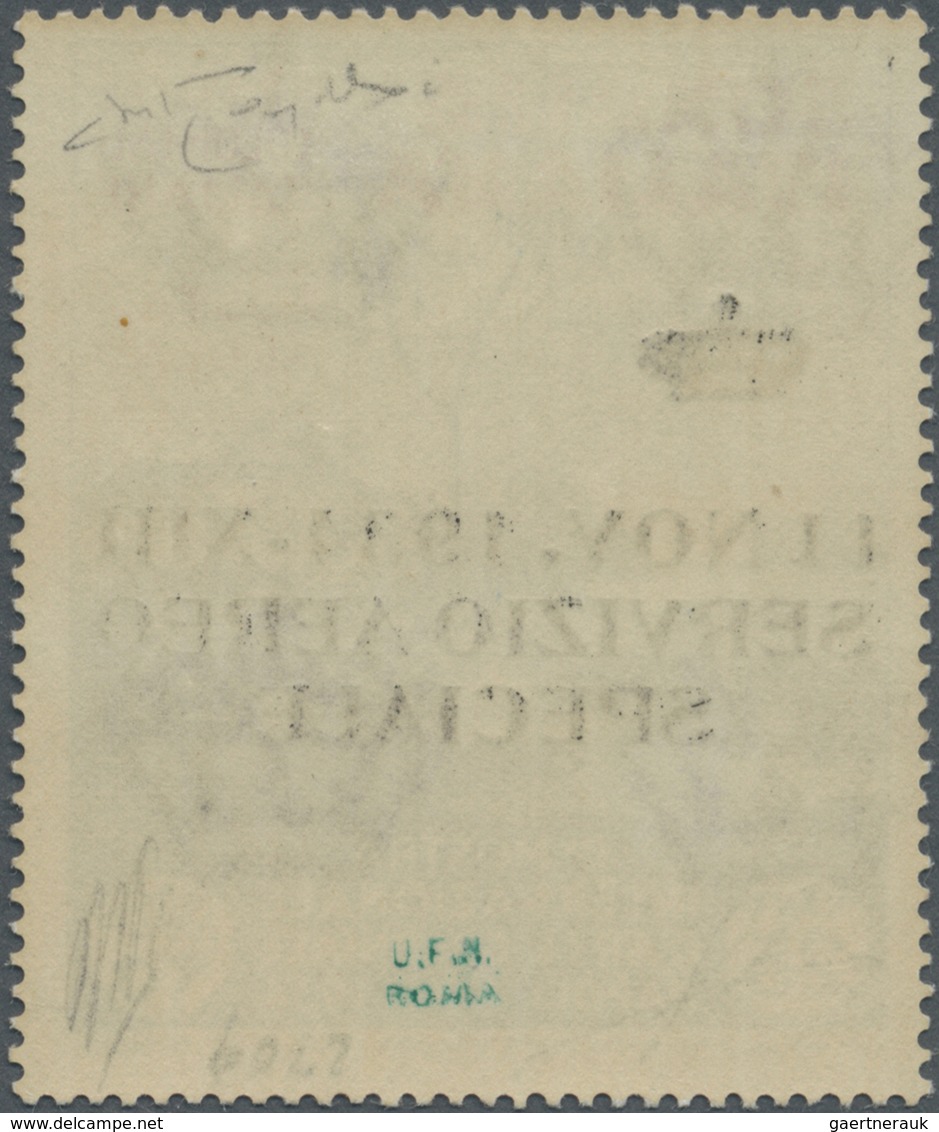 ** Italienisch-Somaliland - Dienstmarken: 1934: Airmail Service Stamp, 25 C Dark Blue/orange With Black - Somalië
