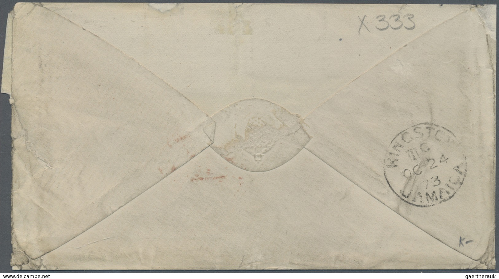Br Jamaica: 1873, Cover From KINGSTON To London, Bearing 2 D (49, 4 D, 6 D (2) Of The Crown Cc Watermar - Jamaica (1962-...)