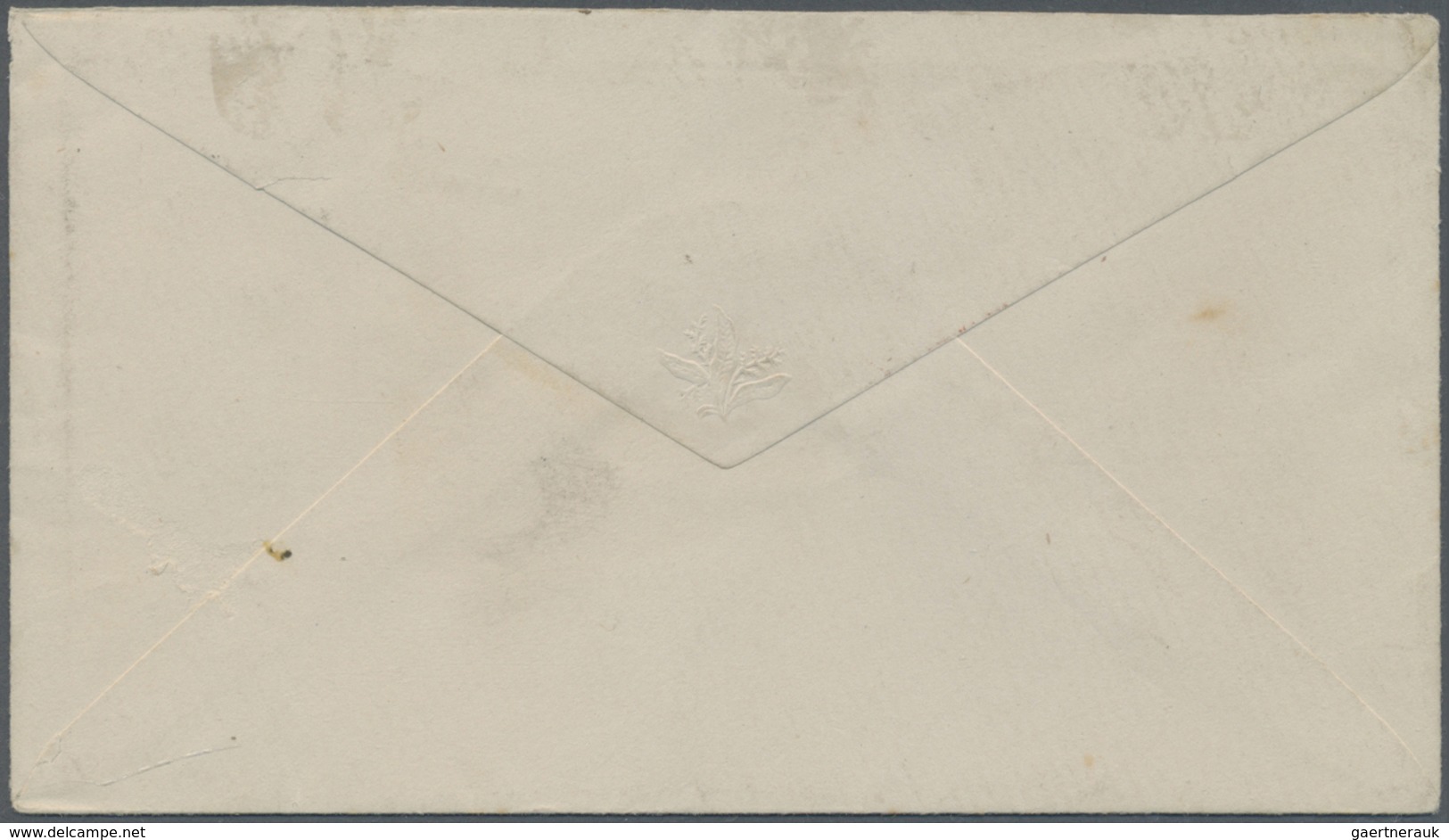 Br Jamaica: 1877, Small Cover To LONDON Endorsed "Per R. Mail 10.11.17" Franked With 6 D (watermark "cc - Jamaica (1962-...)