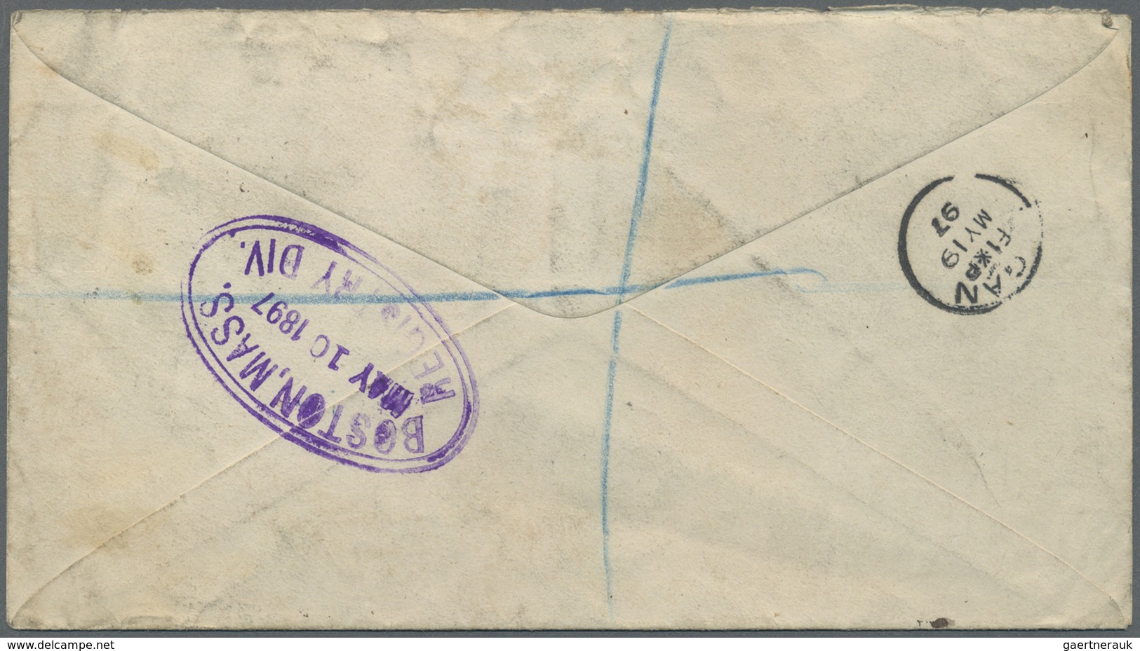 Br Jamaica: 1897, QV 4d, 1/2d Tied "PORT AN(TONI)O 4 MY 97" To Registered Cover Via Boston/USA To Engla - Jamaique (1962-...)