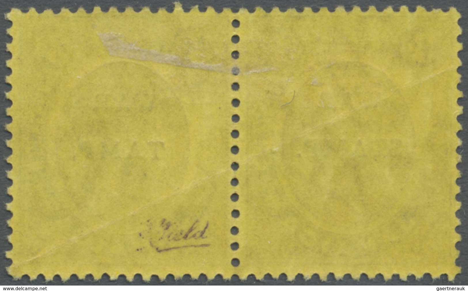 * Jamaica: 1916, KGV 3d. Purple/lemon With Opt. 'WAR STAMP.' Horiz. Pair With 'S' In 'STAMP' Omitted O - Jamaica (1962-...)