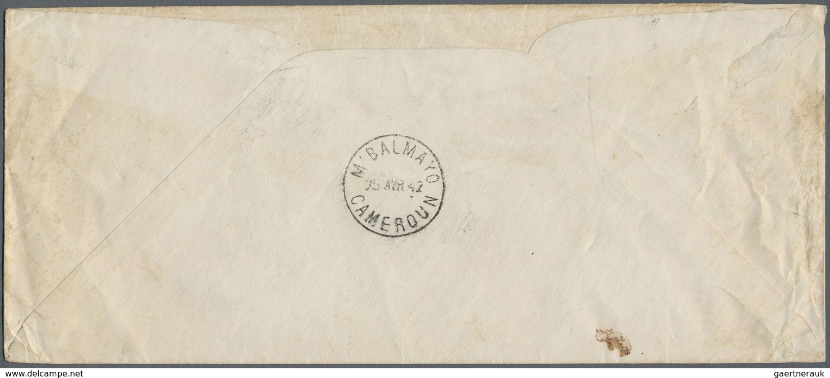 Br Kamerun: 1942. Envelope (lightly Creased And Toned) Addressed To M'Balmayo, French Camerouns Bearing - Cameroun (1960-...)