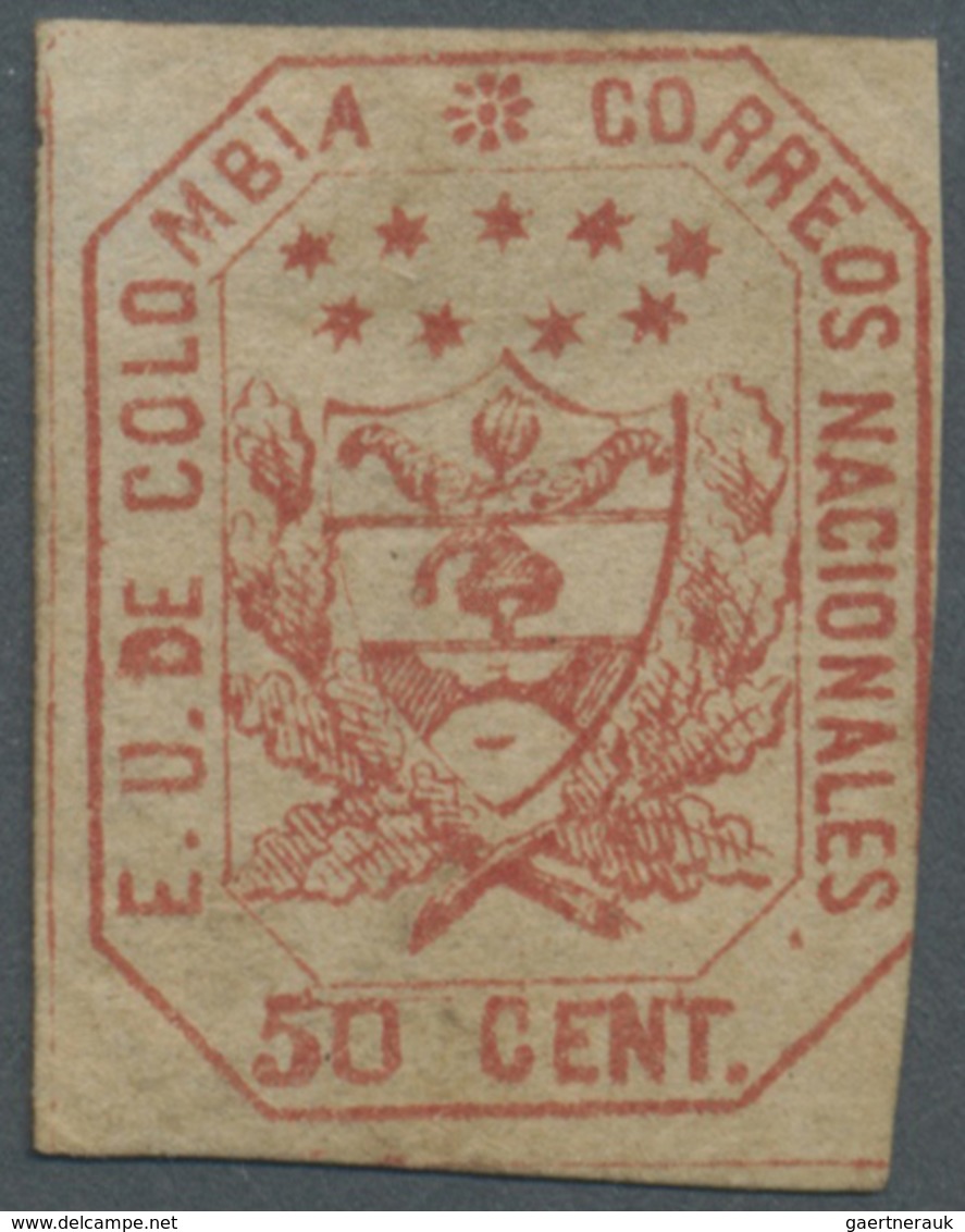 * Kolumbien: 1863, 50 C. Red (colour Of 20 C.) Instead Of 50 C. Green, Error Of Colour, Good To Wide M - Colombia