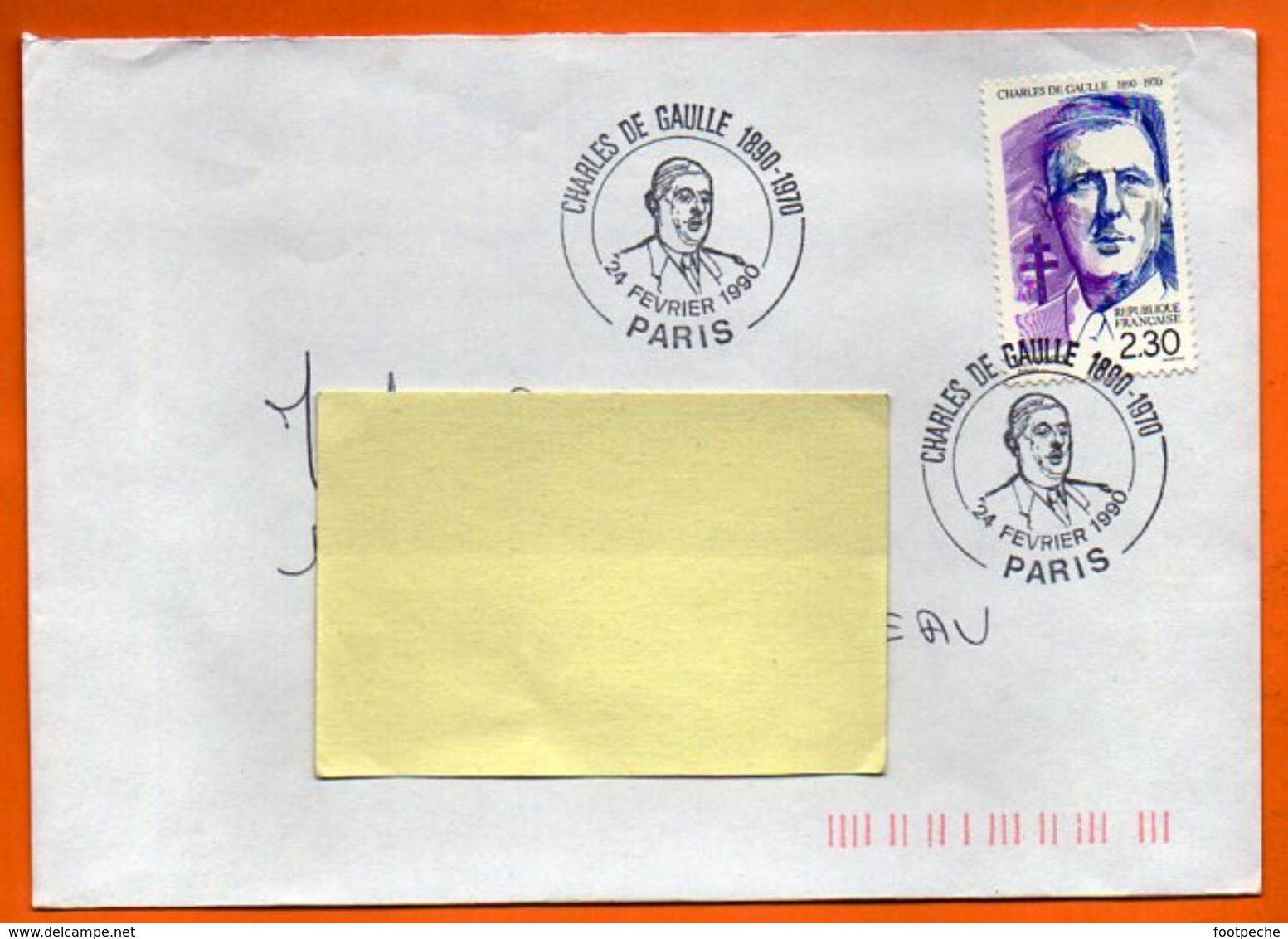 PARIS  CHARLES DE GAULLE    1990  Lettre Entière N° KK 46 - Commemorative Postmarks