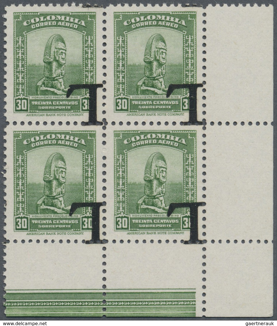 **/* Kolumbien: 1950, Country Scenes Airmail Issue With Opt. 'L' (Lansa) 13 Values All Showing Varieties - Colombia