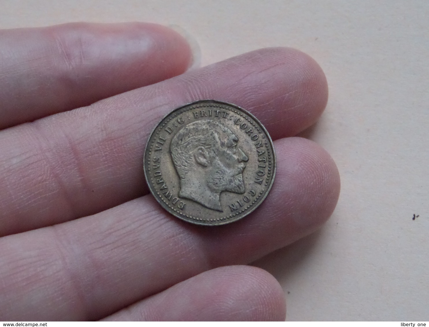 1902 - EDWARDUS VII D : C : BRITT : CORONATION COIN ( 2,7 Gr. / Zie Foto ) - Altri & Non Classificati