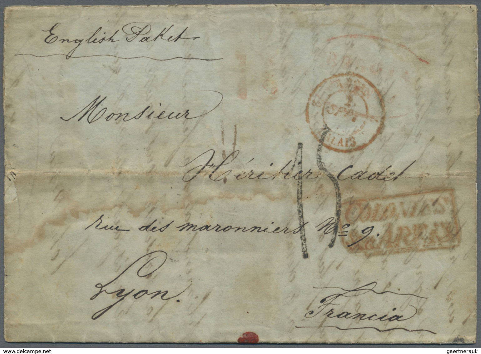 Br Kolumbien - Besonderheiten: 1853, British Post Office: 1853. Stampless Envelope Dated Bogota ‘20/7/5 - Colombie