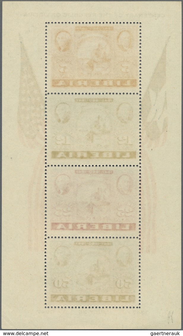 ** Liberia: 1947 CIPEX Souvenir Sheets Imperforated And Perforated, Mint Never Hinged, Fresh And Fine. - Liberia