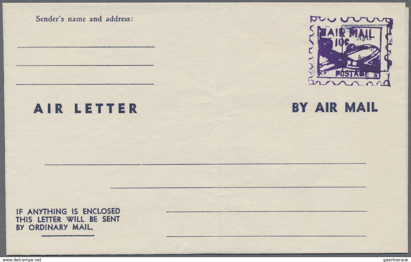 GA Liberia: 1947, Airletter #1, Unused Mint. - Liberia