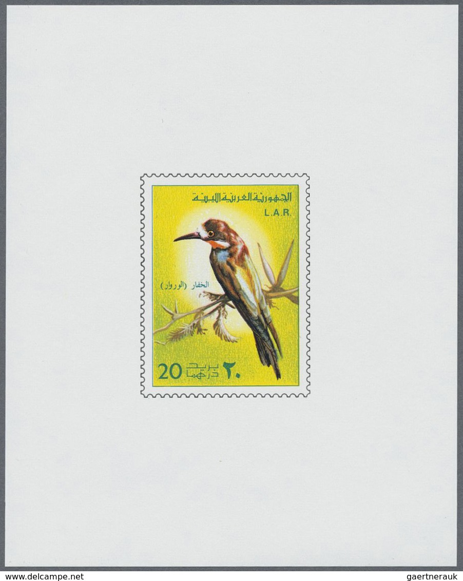 ** Libyen: 1976, Definitive Issue 'BIRDS' Complete Set Of Five In Special Imperforate Miniature Sheets - Libië