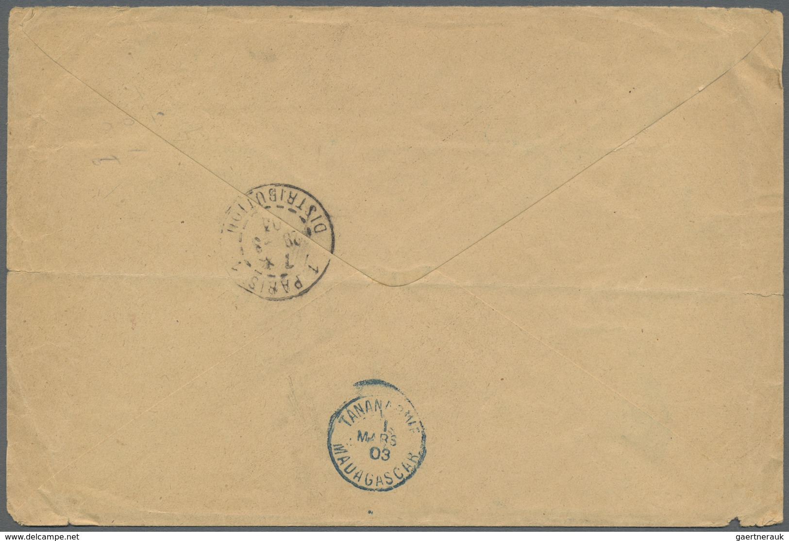 Br Madagaskar: 1903. Registered Envelope Addressed To France Bearing Madagascar Yvert 30, 4c Lilac-brow - Andere & Zonder Classificatie