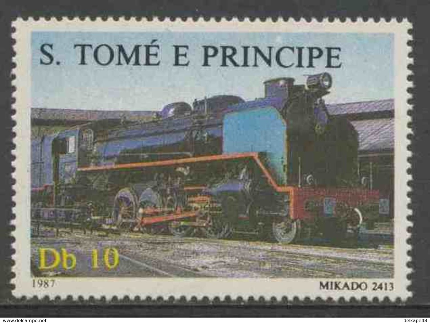 Sao Tomé E Principe 1987 Mi 1018 ** “Mikado 2413” Steam Locomotive / Dampflokomotive - Treinen