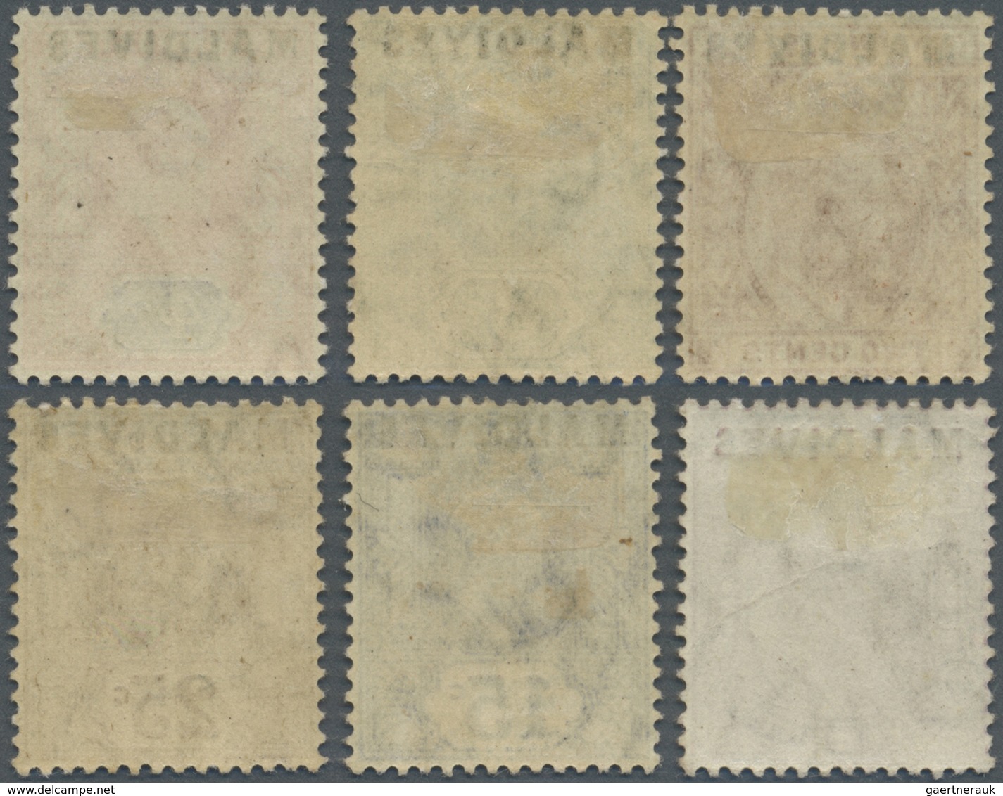 * Malediven: 1906 First Issue Complete Set Of Six, Mint Lightly Hinged, Fresh And Fine. (SG £300) - Maldiven (1965-...)