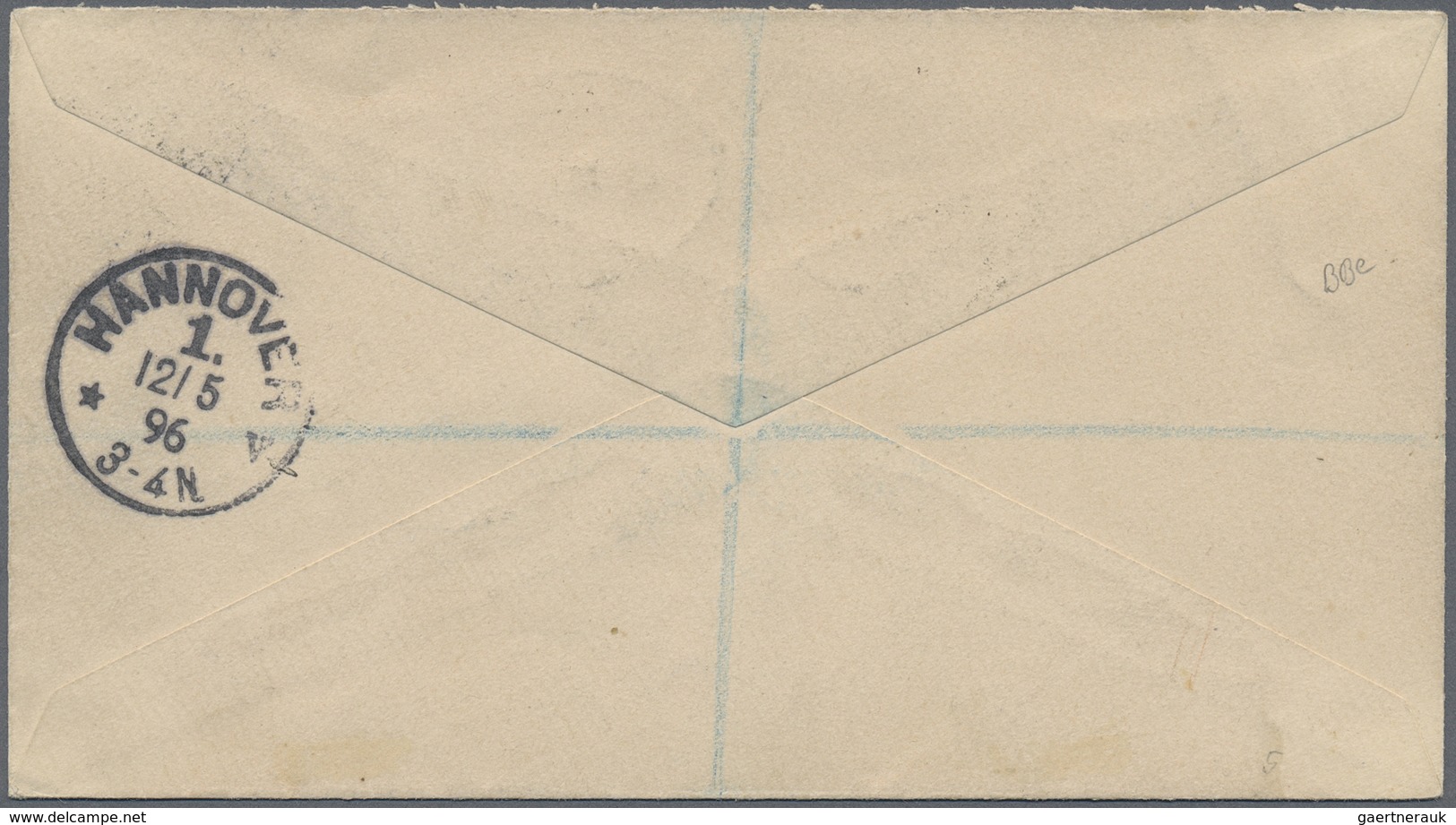 Br Marokko: 1896. Registered Envelope Addressed To Germany Bearing Gibraltar SG 33, 5p Slate Tied By Ta - Marokko (1956-...)