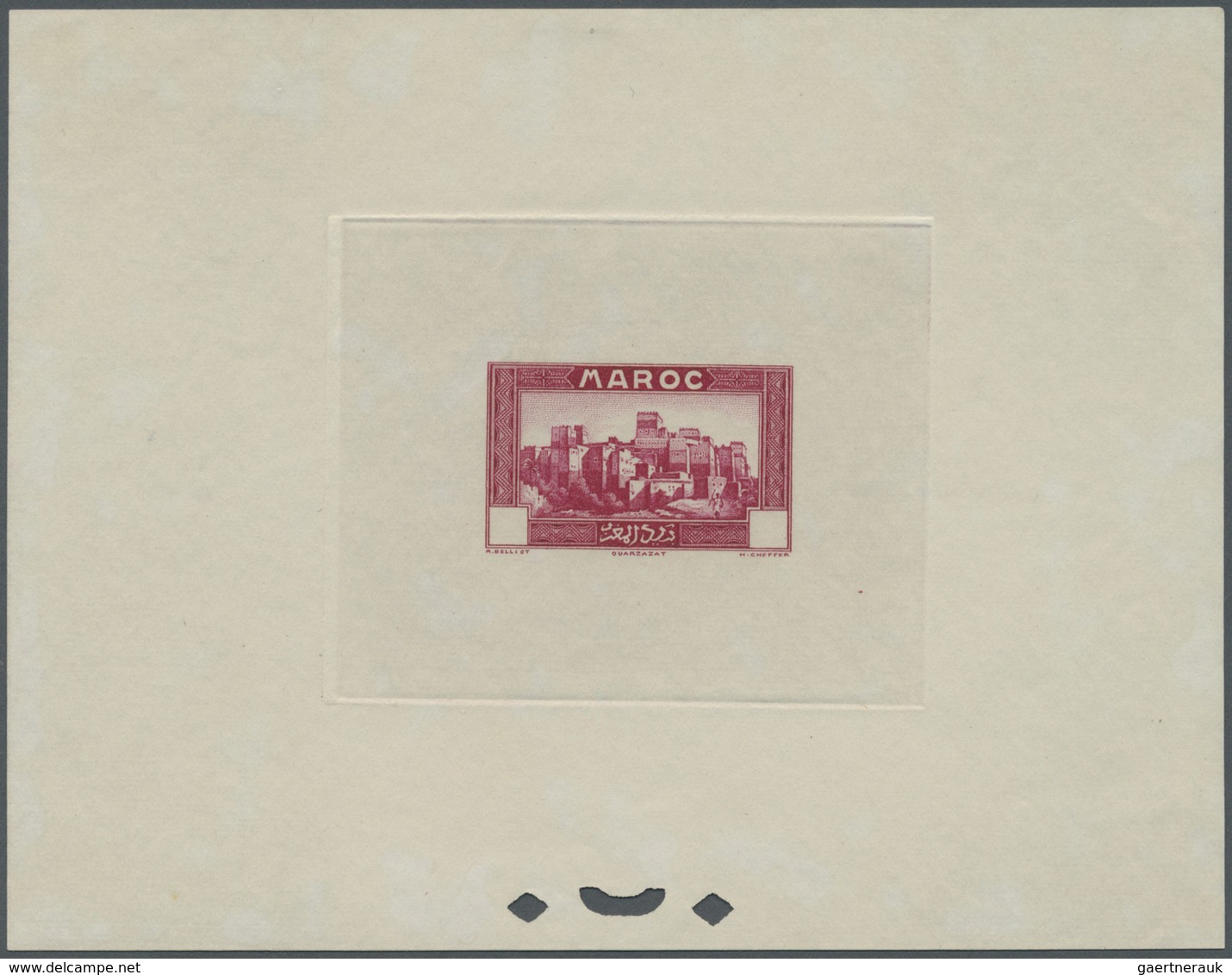 (*) Marokko: 1933, Definitives "Views of Morocco", 1c. to 20fr., complete set of 24 values, epreuve with