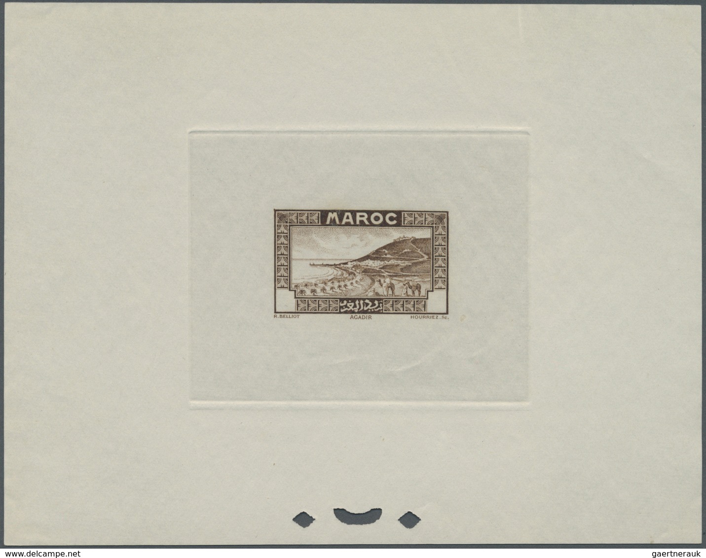 (*) Marokko: 1933, Definitives "Views of Morocco", 1c. to 20fr., complete set of 24 values, epreuve with