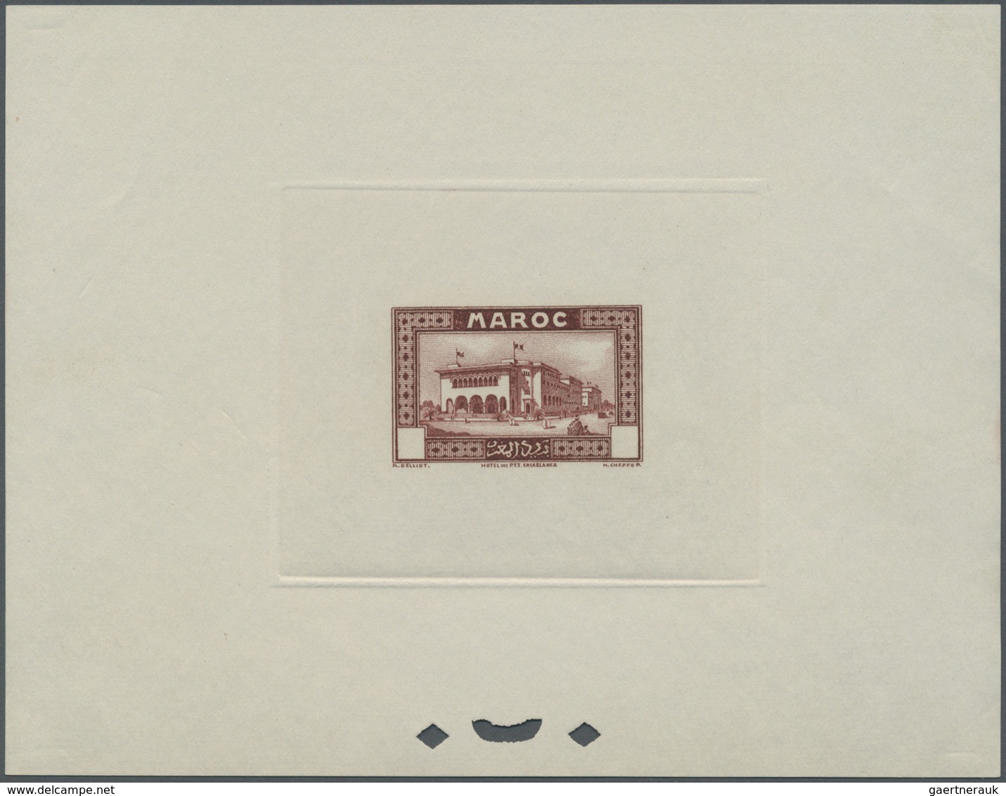 (*) Marokko: 1933, Definitives "Views of Morocco", 1c. to 20fr., complete set of 24 values, epreuve with