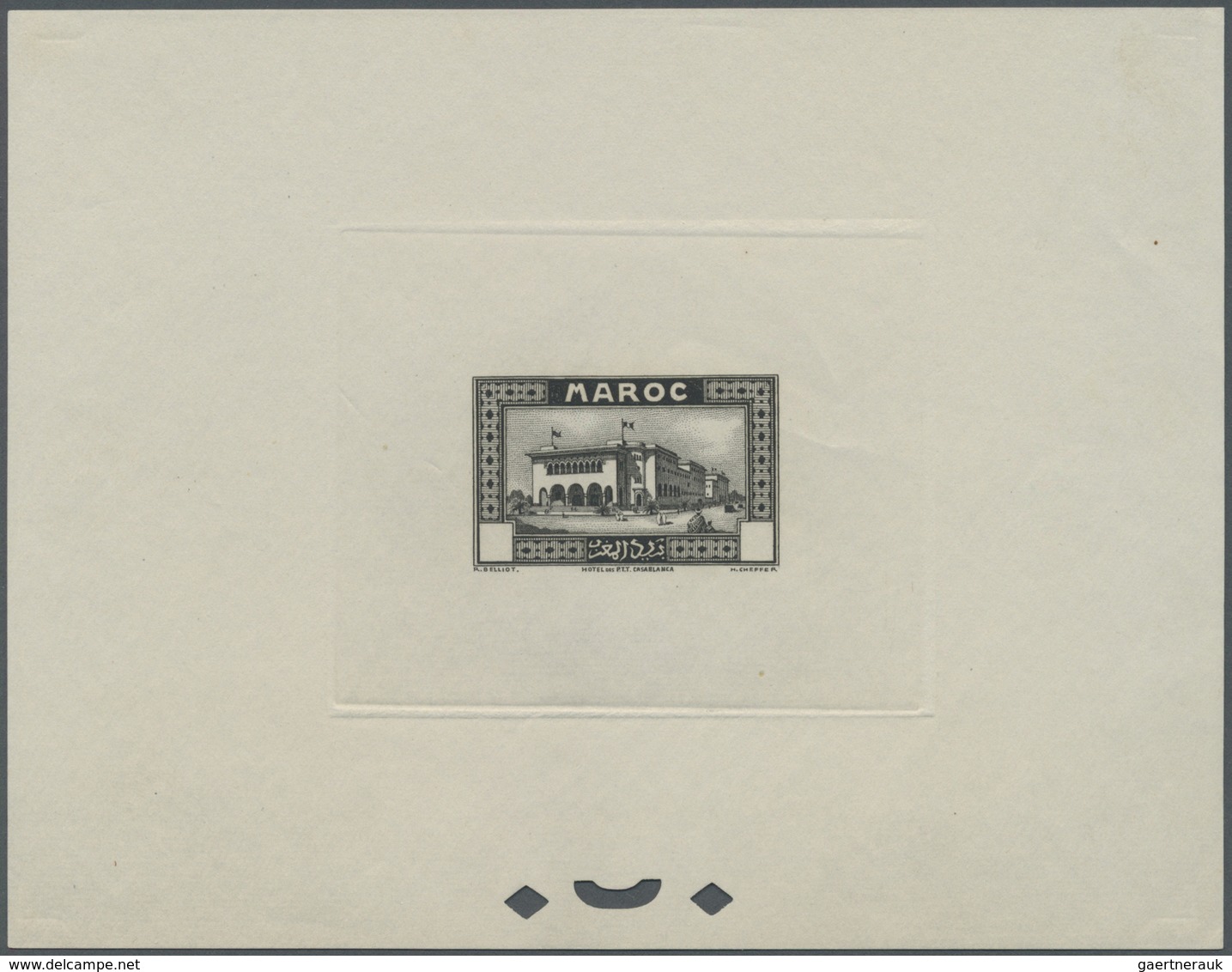 (*) Marokko: 1933, Definitives "Views of Morocco", 1c. to 20fr., complete set of 24 values, epreuve with