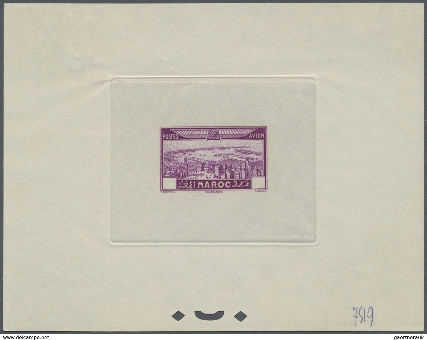 (*) Marokko: 1933, Airmails "View Of Casablanca", Five Epreuve In Issued Design But Without Value, Colou - Maroc (1956-...)