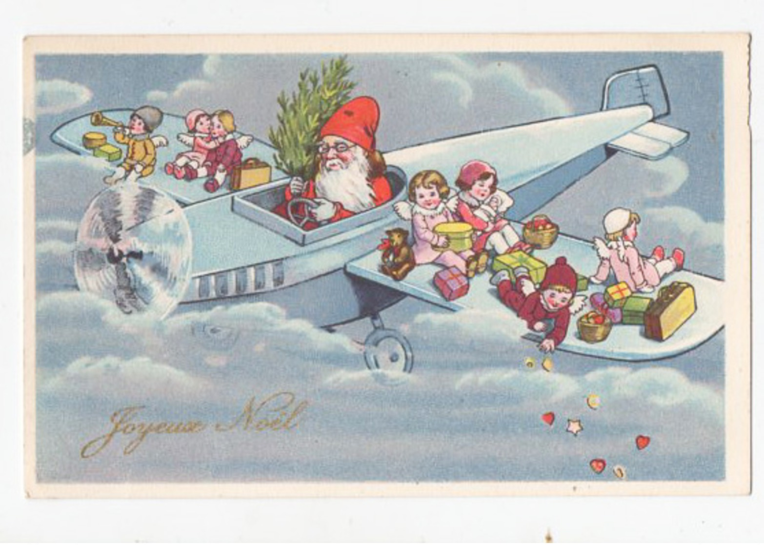 Père Noël Avion Enfants Jouets Illustration - Santa Claus