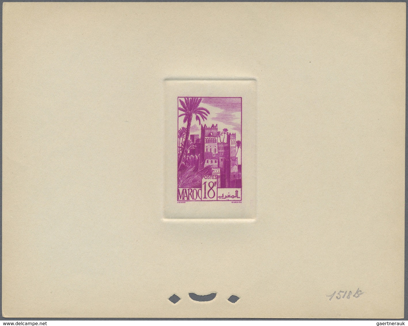 (*) Marokko: 1948, 18fr. Kasbah, Group Of Eight Epreuve In Differing Colours. Maury Refers To 277 - Maroc (1956-...)