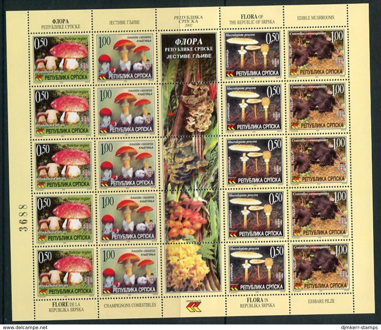 BOSNIAN SERB REPUBLIC 2002 Fungi Sheet MNH / **.  Michel 255-58 Kb - Bosnien-Herzegowina