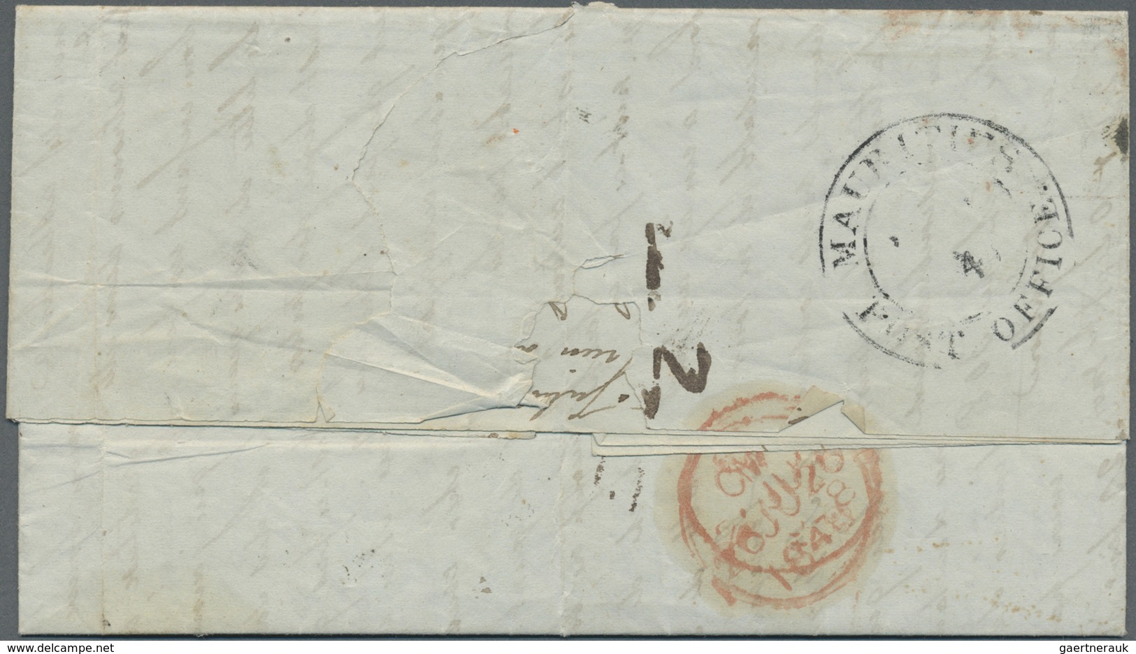 Br Mauritius: 1848. Stampless Envelope Written From 'Ile Maurice Dated '27th Feb 1848' Addressed To Fra - Maurice (...-1967)