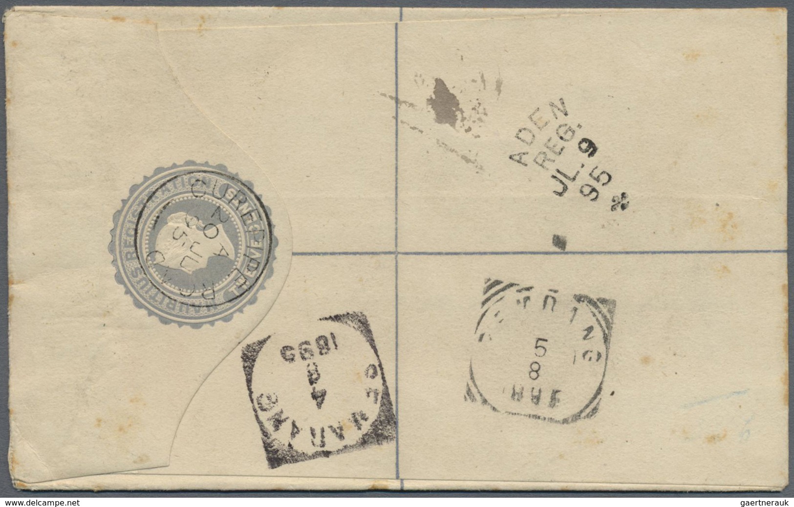 GA Mauritius: 1895: Registered Postal Stationary With 15 Cents Additional Franking, Tied By Cds "Curepi - Mauritius (...-1967)