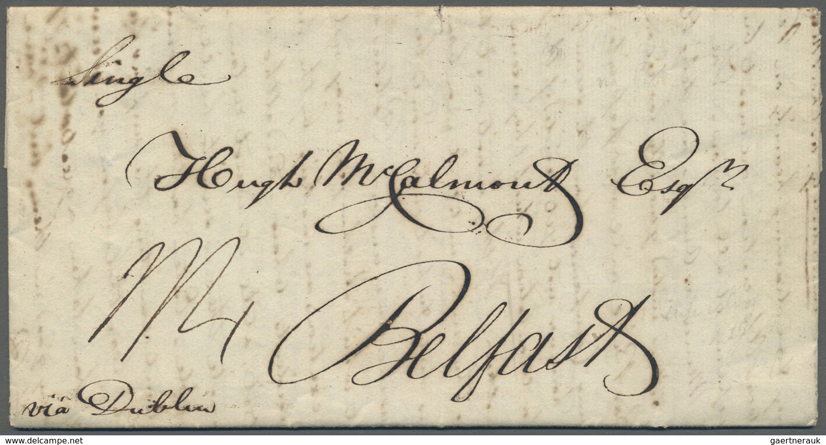 Br Mexiko: 1828. Stampless Envelope Written From Mexico Dated '24/6/1828' Addressed To 'Hugh McCalmond, - Mexique