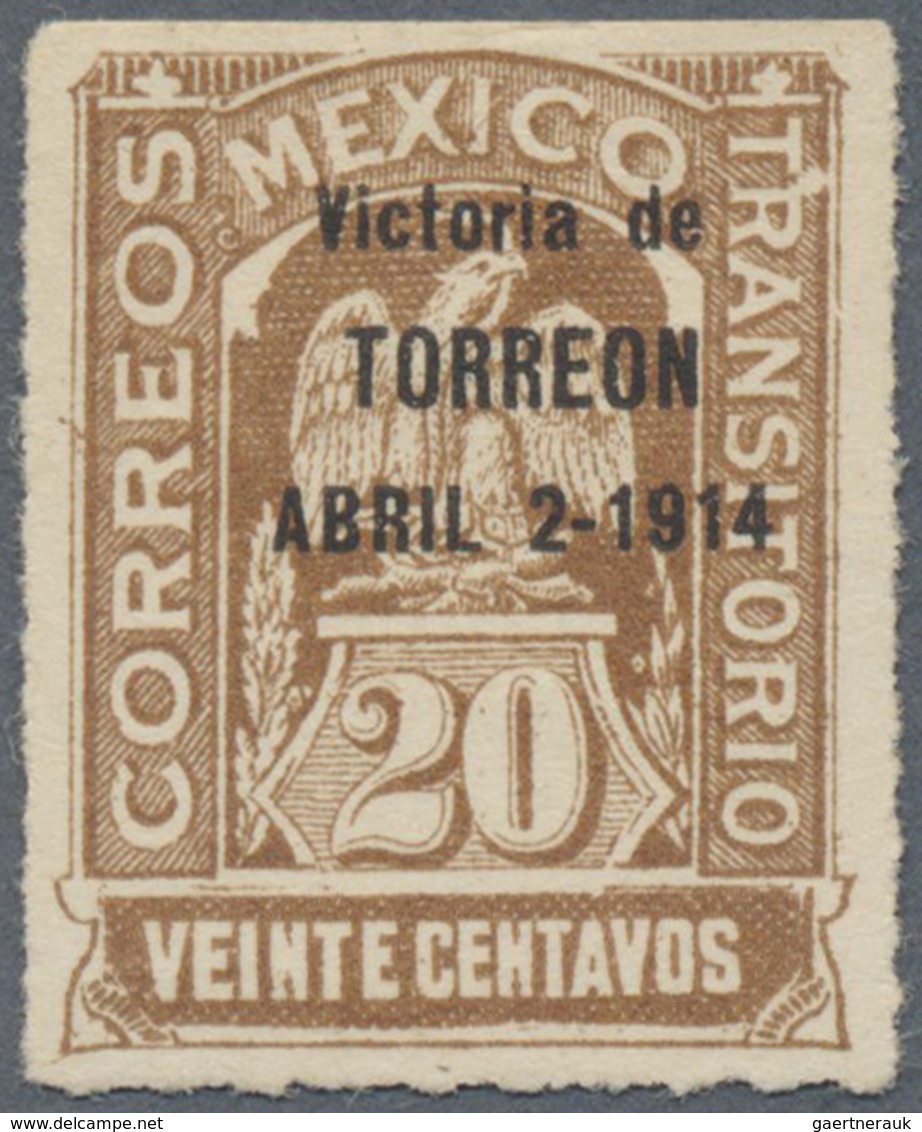 * Mexiko: 1914, Victory At Torreon, 20c. Brown, Fresh Colour, Mint O.g. Hinged, Signed Calves. Mi. 2.0 - Mexique