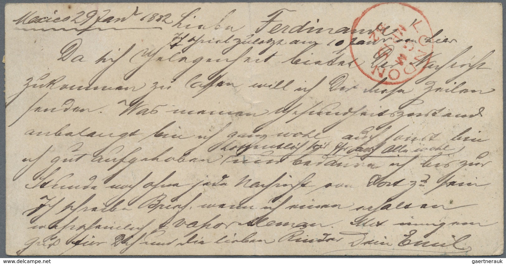 GA Mexiko - Ganzsachen: 1879 Formular Stationery Card Pinkish-carmine On Buff Bearing A Stamp Benito Ju - Mexico
