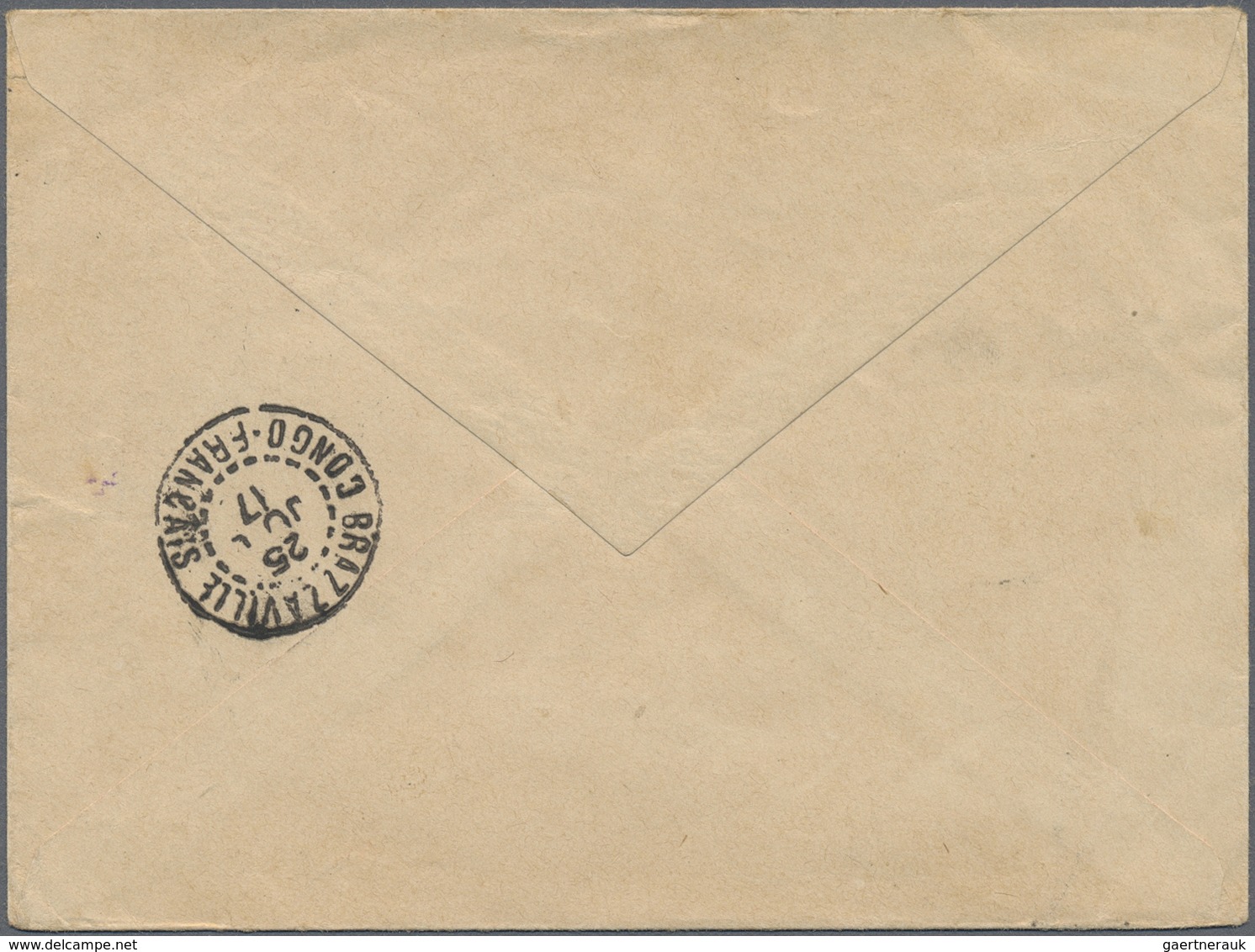 GA Mittelkongo: 1917. French India Postal Stationery Envelope 10c Red/black Cancelled By Lnde/Pondicher - Autres & Non Classés