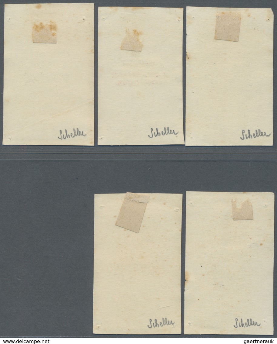 Brfst Mittelkongo: 1924, 25 C. Green/gray With Overprint, Five Different Overprint Types In Red Unused On - Autres & Non Classés