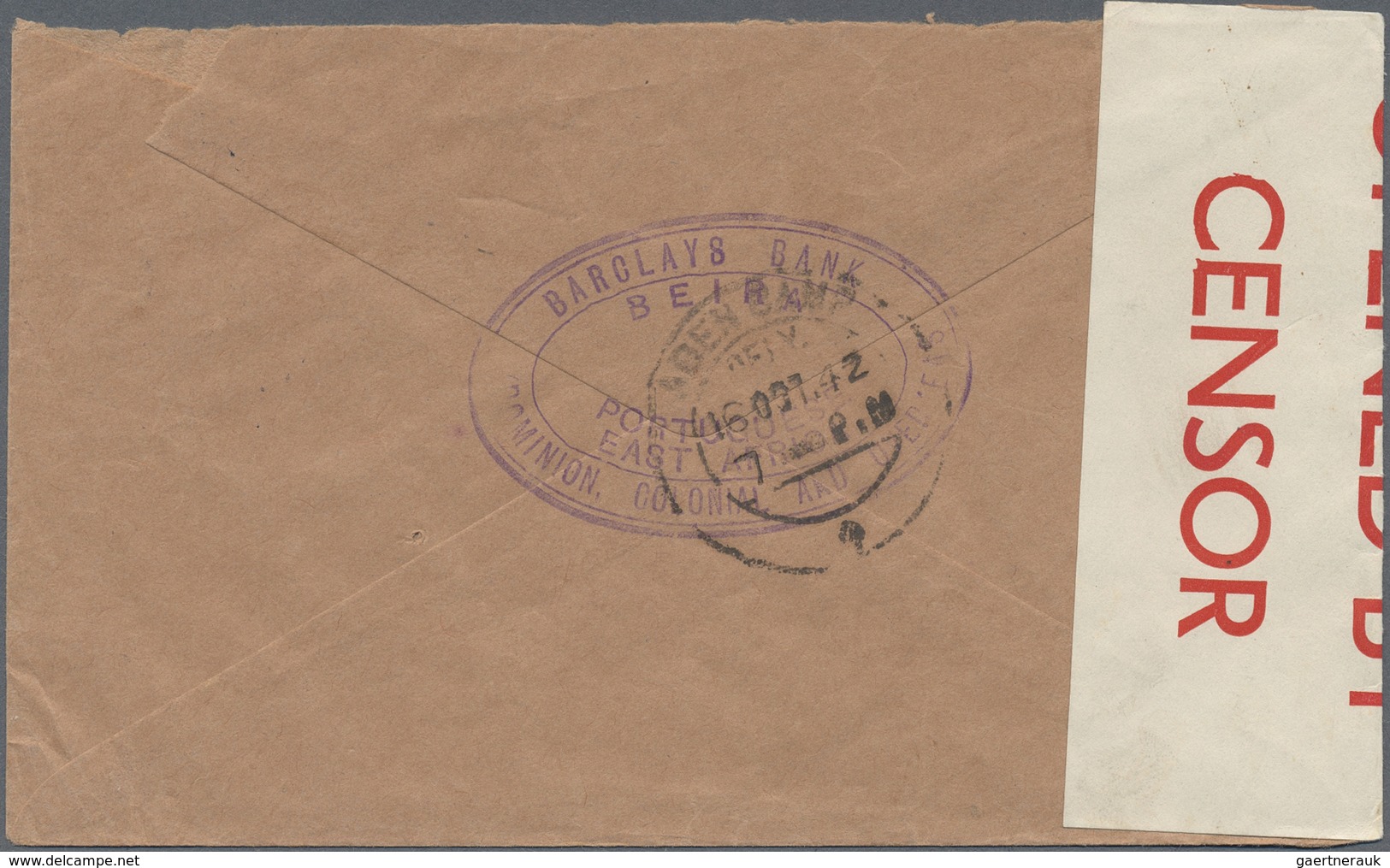 Br Mocambique: 1942. Air Mail Envelope Addressed To Aden Bearing Portuguese Colonies, Mozambique SG 363 - Mozambique