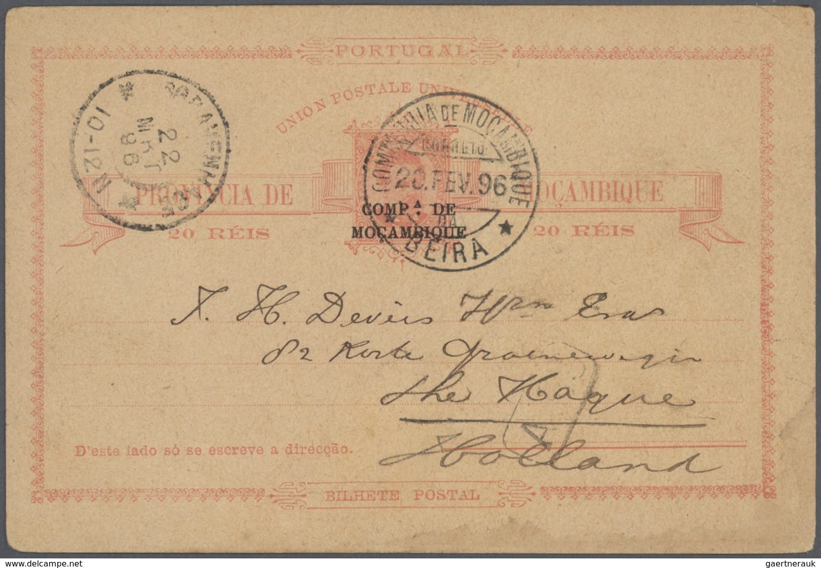 GA Mocambique - Provinzausgaben: Mocambique-Gesellschaft: 1893/96, Fine Group Of Six Stationery Cards: - Mozambique
